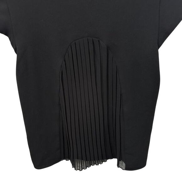 Zara Crew Neck Solid Cap Sleeve with Studded Collar Black S - Picture 10 of 11